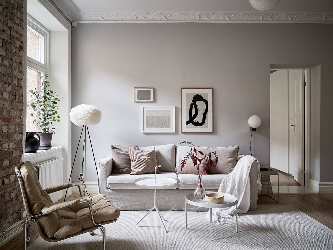 Beautiful grey home with a soft pink touch