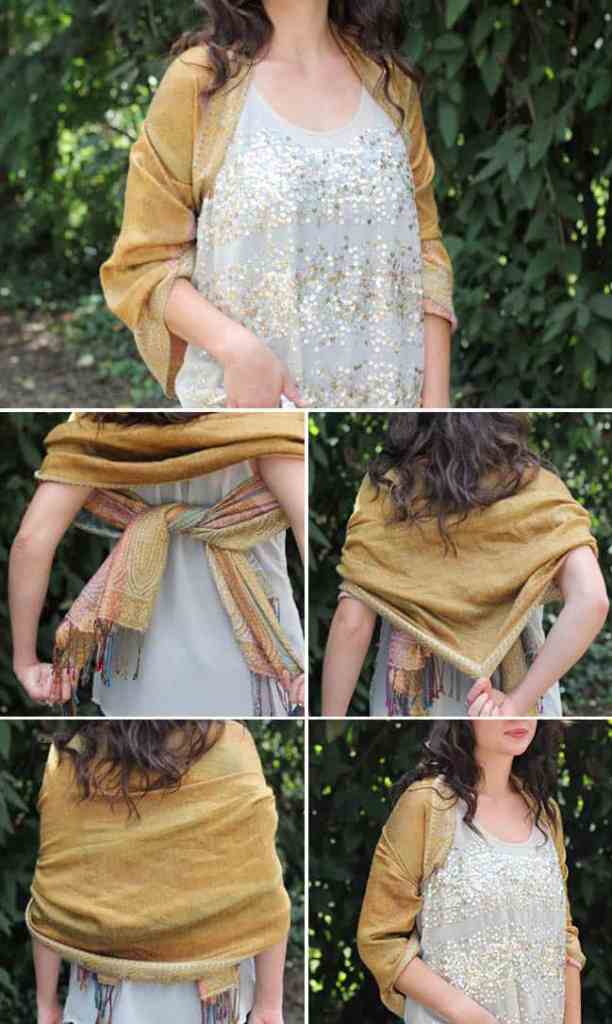 Knotted Shawl | 13 stylish ways to tie a scarf | HelloGlow.co