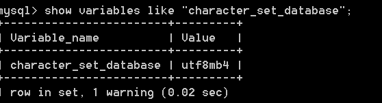 Database is of charset utf8mb4