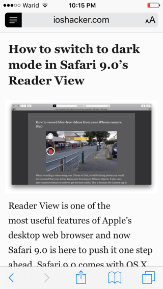 How to enable night mode for Safari’s Reader View in iOS 9 - iOS Hacker