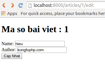 Cập nhật dữ liệu form trong Laravel 5