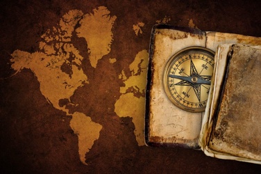 Geography-World Map Compass