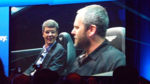 Thorsten Heins, CEO BB10 demonstrated in a Bentley in the event's opening keynote .