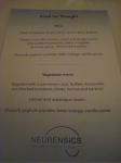 Menu for dinner