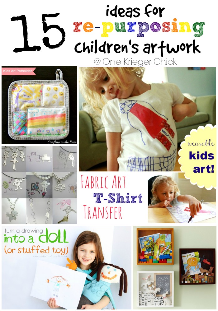 15 Ideas for Repurposing Children's Artwork I OneKriegerChick.com