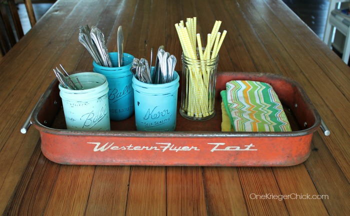 Wagon turned into a serving tray-OneKriegerChick.com