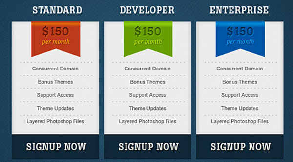 pricing table psd templates 05 37 Free Pricing Table PSD Templates