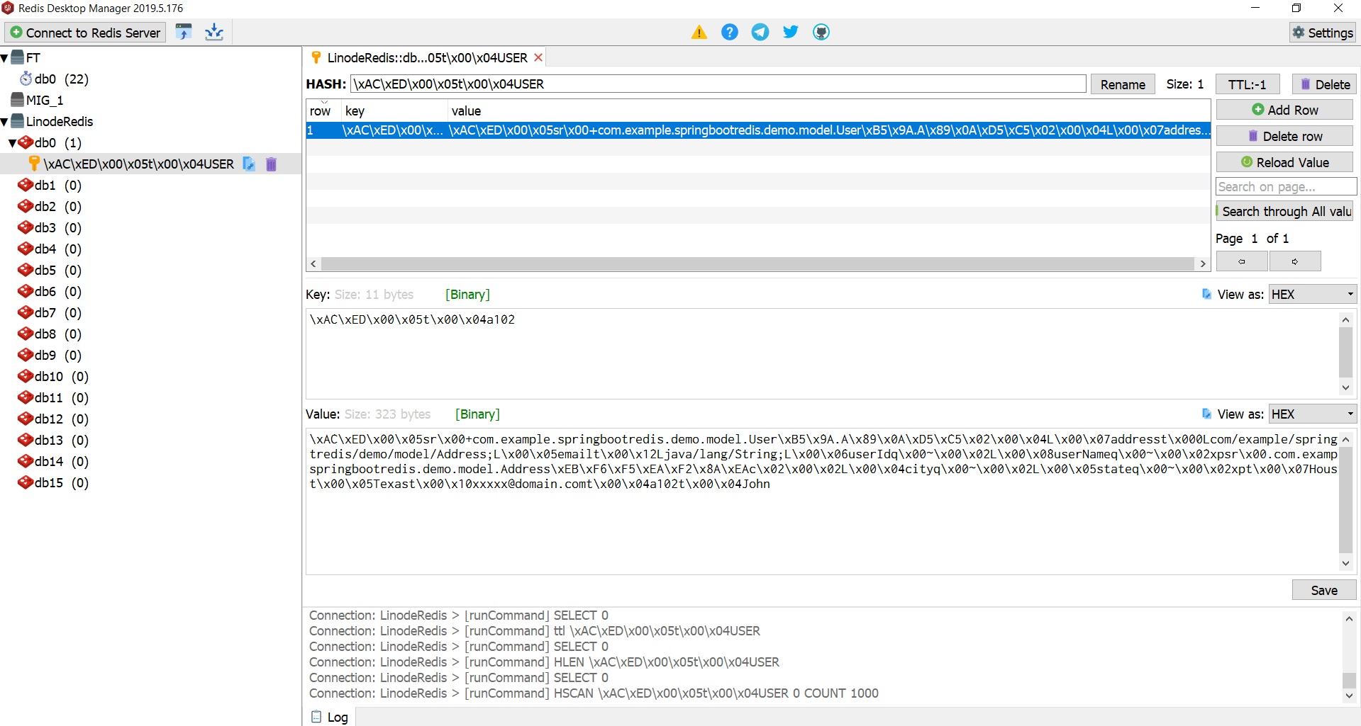 created user in redis