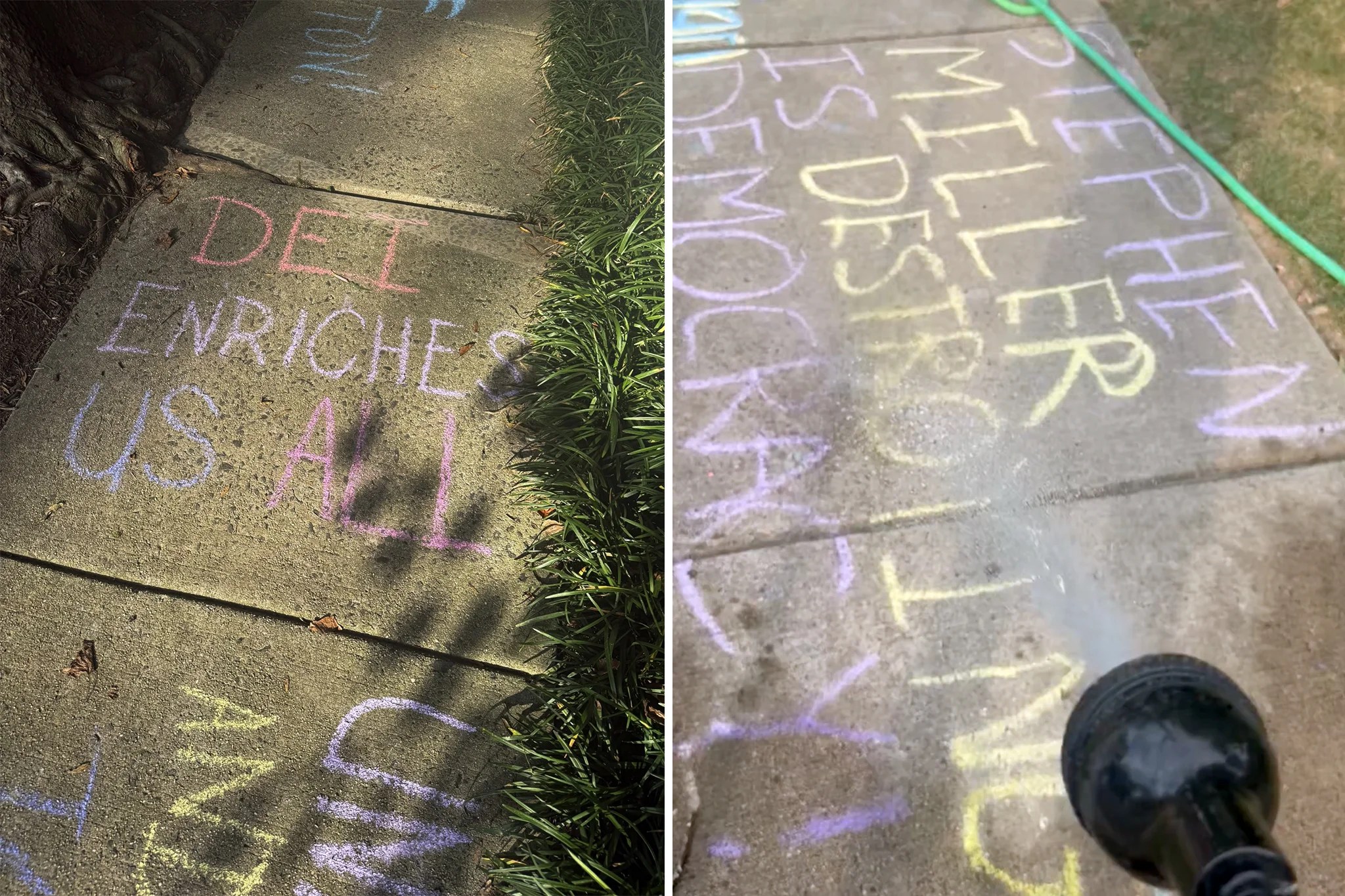 Stephen Miller is selling his home after his wife said they would ‘not back down’ from sidewalk chalk messages Stephen Miller is selling his home after his wife said they would ‘not back down’ from sidewalk chalk messages