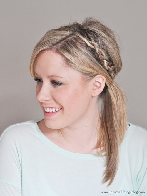 casual updo with a pony and braid