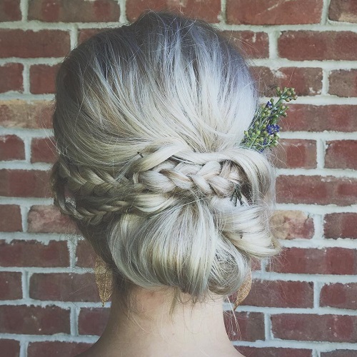 Messy Boho Chignon With A Braid