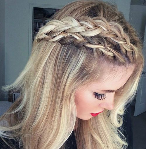 easy downdo with double French braid