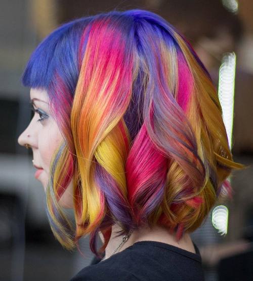 Rainbow Lob With Bangs