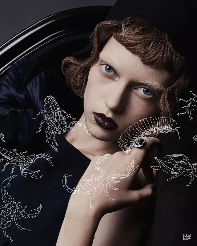 模特照片上的霓裳羽衣_奥地利摩洛哥插画师_Ilias Walchshofer