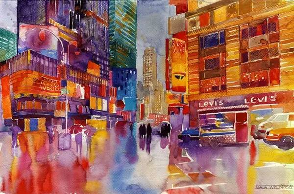 唯美梦幻的建筑水彩_波兰艺术家_Maja Wronska