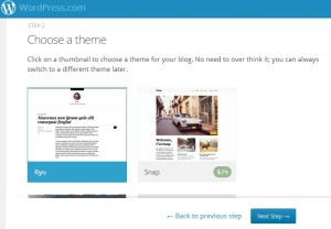 choose wordpress theme - create a wordpress blog