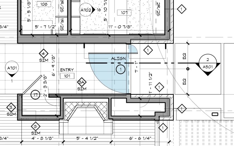 Off Center Pivot Door and 45 Seconds