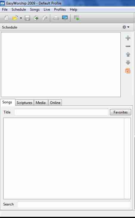 Pembagian Menu Tampilan Pada EasyWorship 2009
