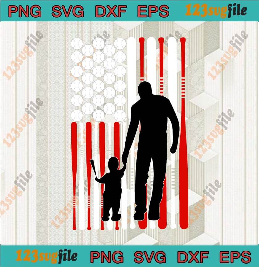 Softball dad like a baseball but with bigger balls svg png bundle usa flag . Baseball Dad American Flag Baseball Flag Father S Day Svg Png Eps Dxf Cricut Cameo File Silhouette Art 123svgfile