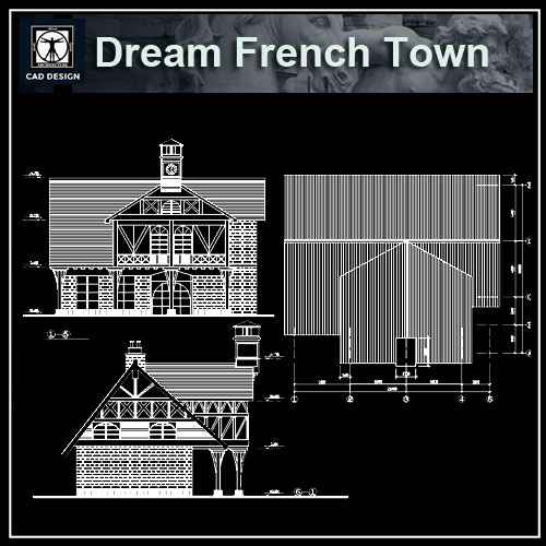 Dream French Town Drawings Free Cad Download World Download Cad Drawings