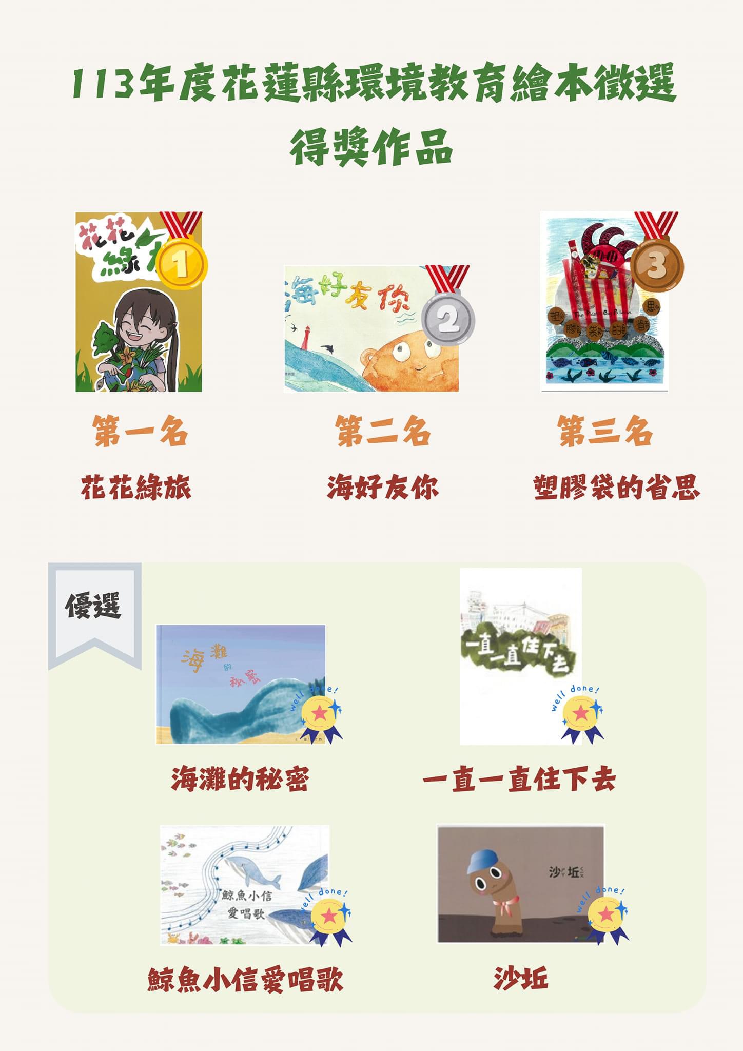 113年度花蓮縣環境教育繪本徵選會結果出爐