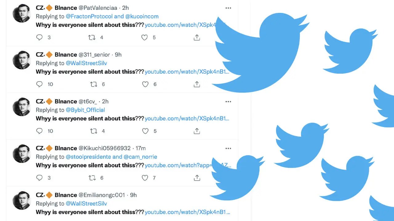 Pourquoi utiliser le réseau Bitcoin ? Spam sur Twitter provenant de faux comptes se faisant passer pour le PDG de Binance, Changpeng Zhao. Pourquoi utiliser le réseau Bitcoin ? Spam sur Twitter provenant de faux comptes se faisant passer pour le PDG de Binance, Changpeng Zhao. Photo.