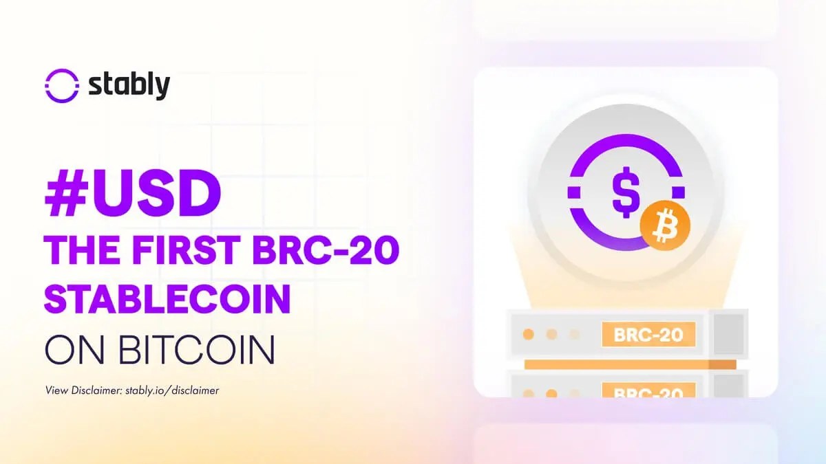 Quels sont les jetons du réseau Bitcoin. Annonce de Stably concernant le lancement du stablecoin de la norme BRC-20. Quels sont les jetons du réseau Bitcoin. Annonce de Stably concernant le lancement du stablecoin de la norme BRC-20. Photo.