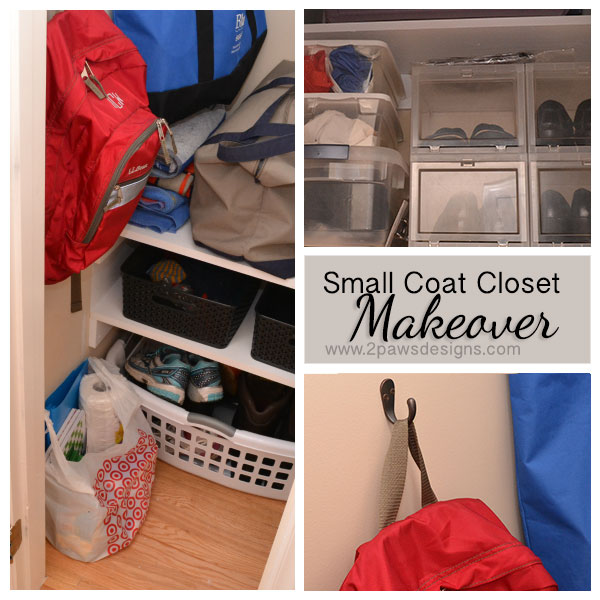 Small Coat Closet Makeover 2paws Designs