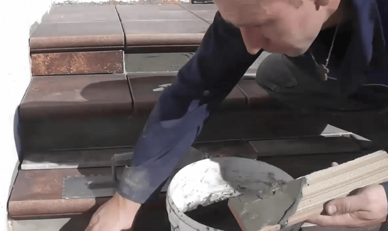 Укладка фасадной клинкерной плитки