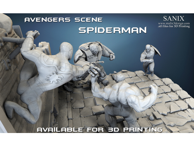 Avengers Scene Spiderman 3d Printable Model 3dhunt Co