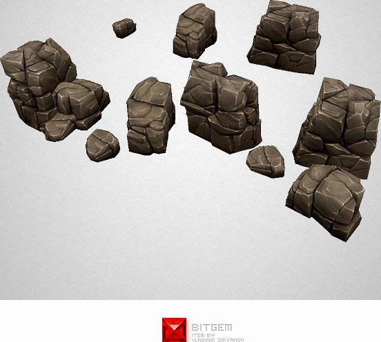Low Poly Rock Formation 03 3d Model