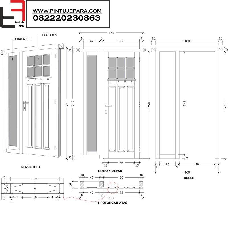 Pintu Rumah Minimalis plus satu Jendela | 3D Warehouse