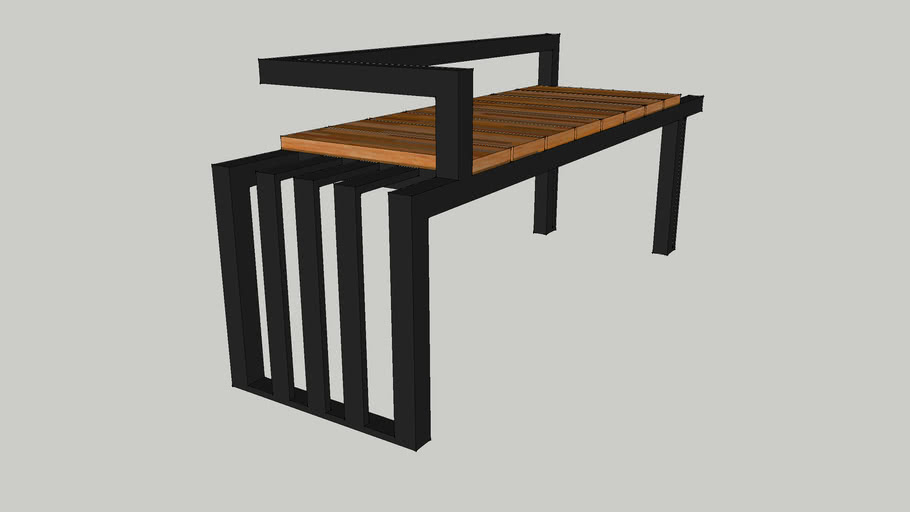 Kursi Teras Minimalis Besi 170x50 | 3D Warehouse