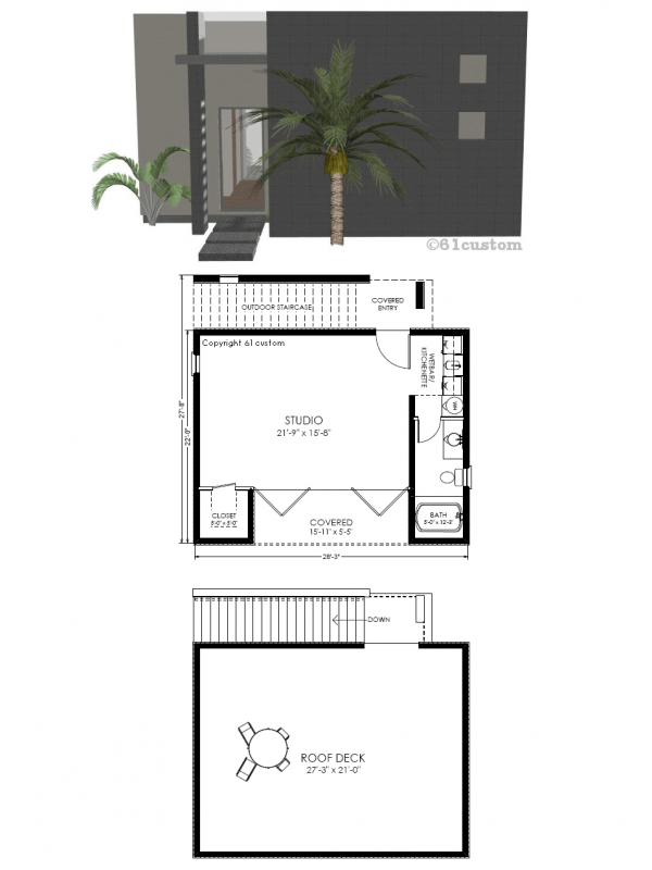 Are you thinking about remodeling your home? Guest House Plan: Modern Studio | 61custom | Contemporary