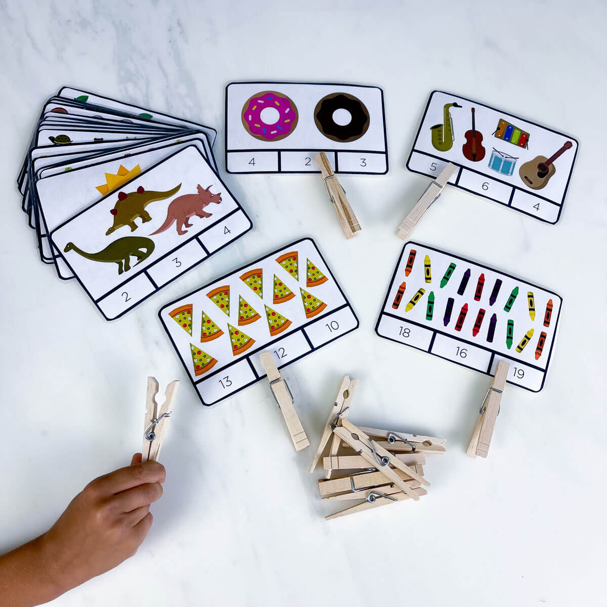 printable number cards learning 1 through 20 7 days of play