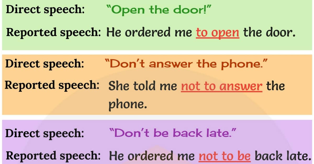 reported commands and requests in english 7esl