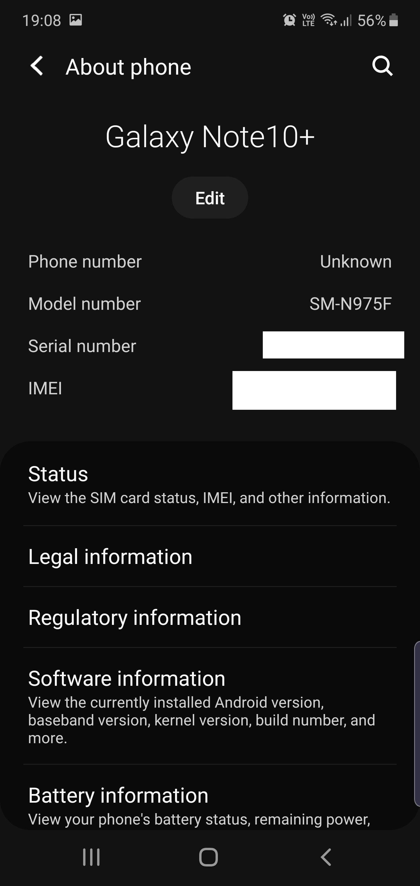 Tap on "Software Information"