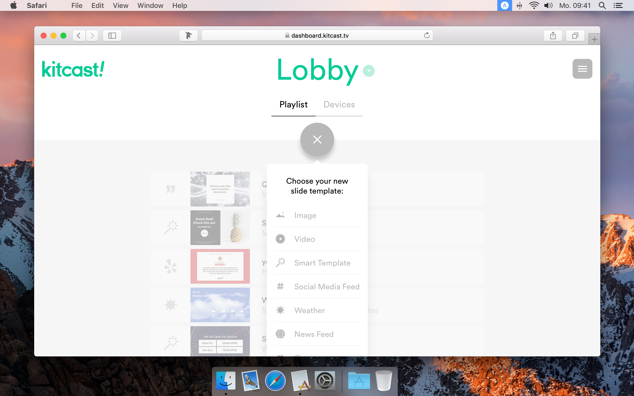 Kitcast_dashboard_Add_Widget