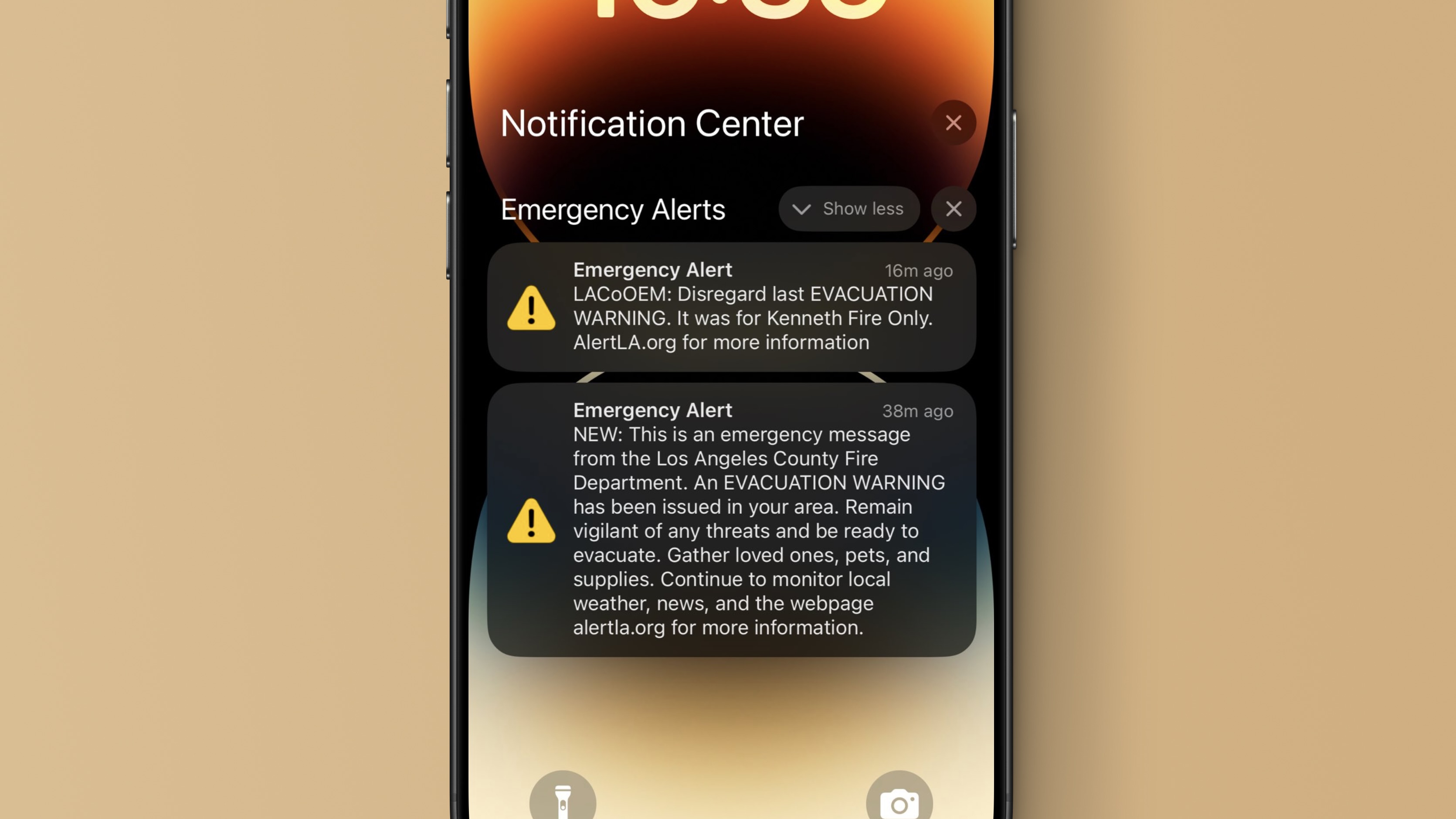 All iPhone users in Los Angeles were accidentally sent an evacuation alert