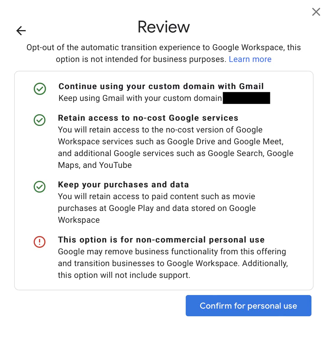 no-cost Legacy G Suite