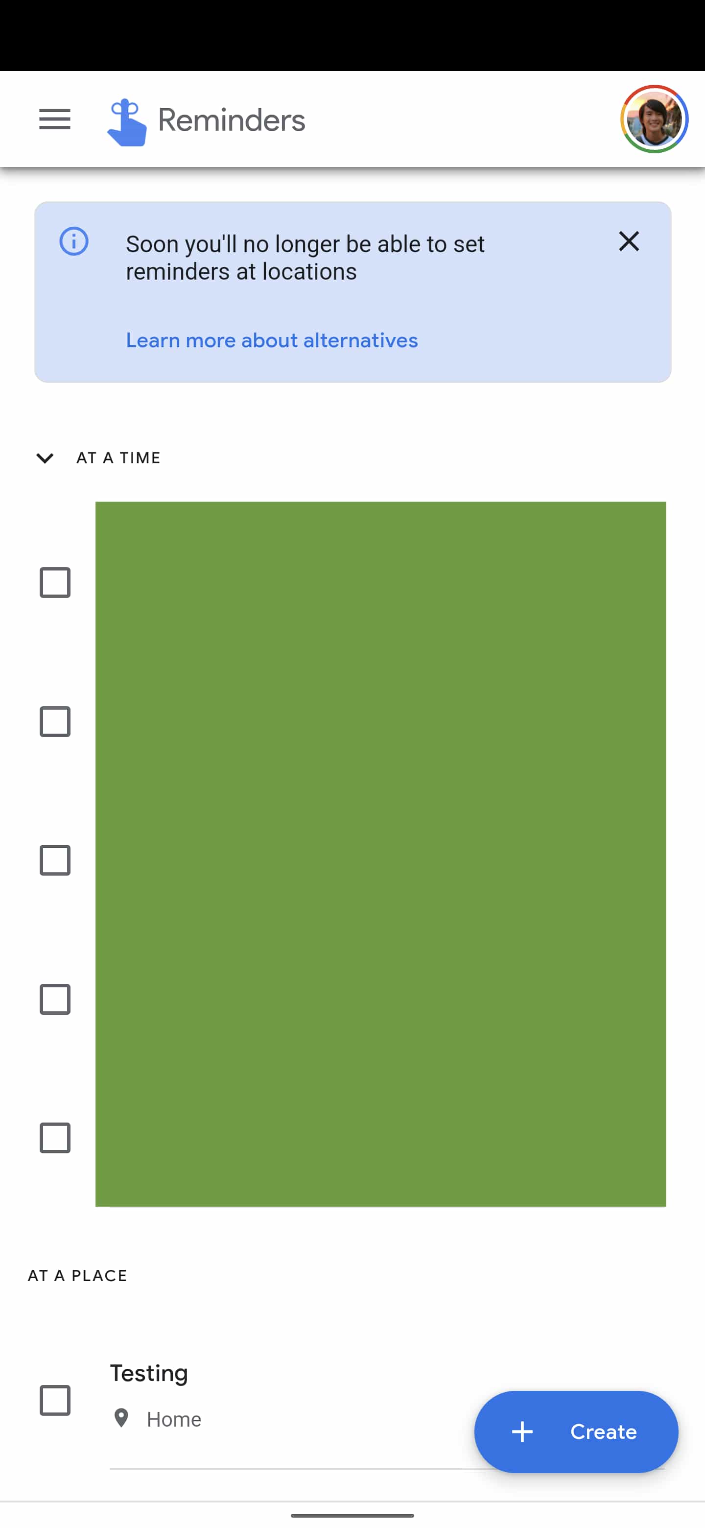Google Assistant location reminders