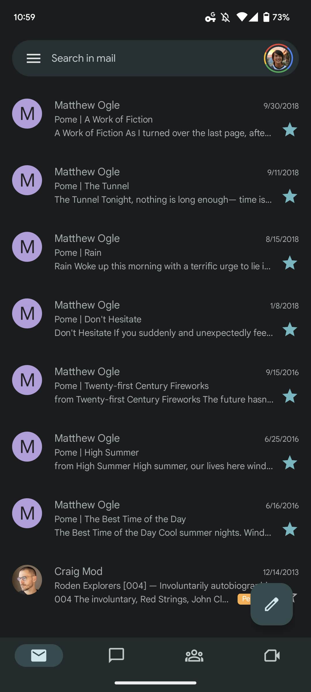 Gmail bottom bar