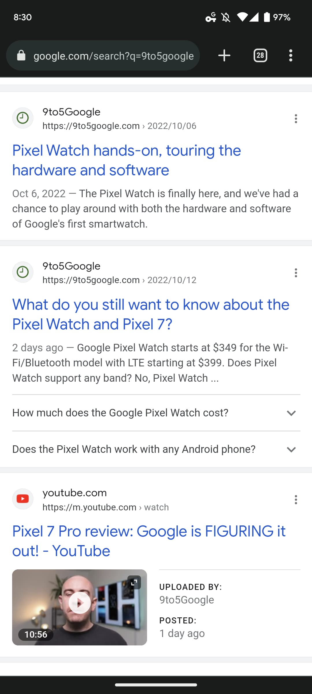 Google Search large favicon