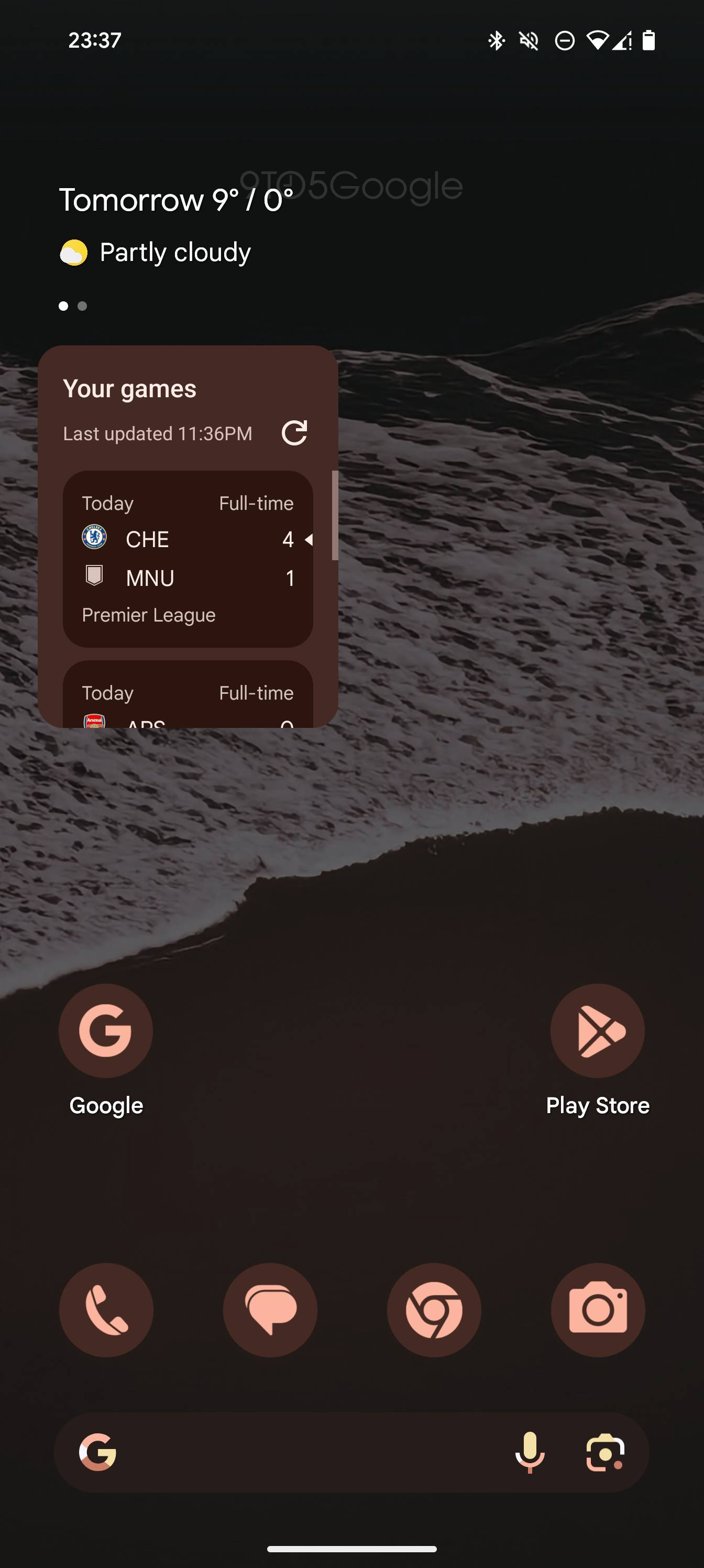 Google Sports widget