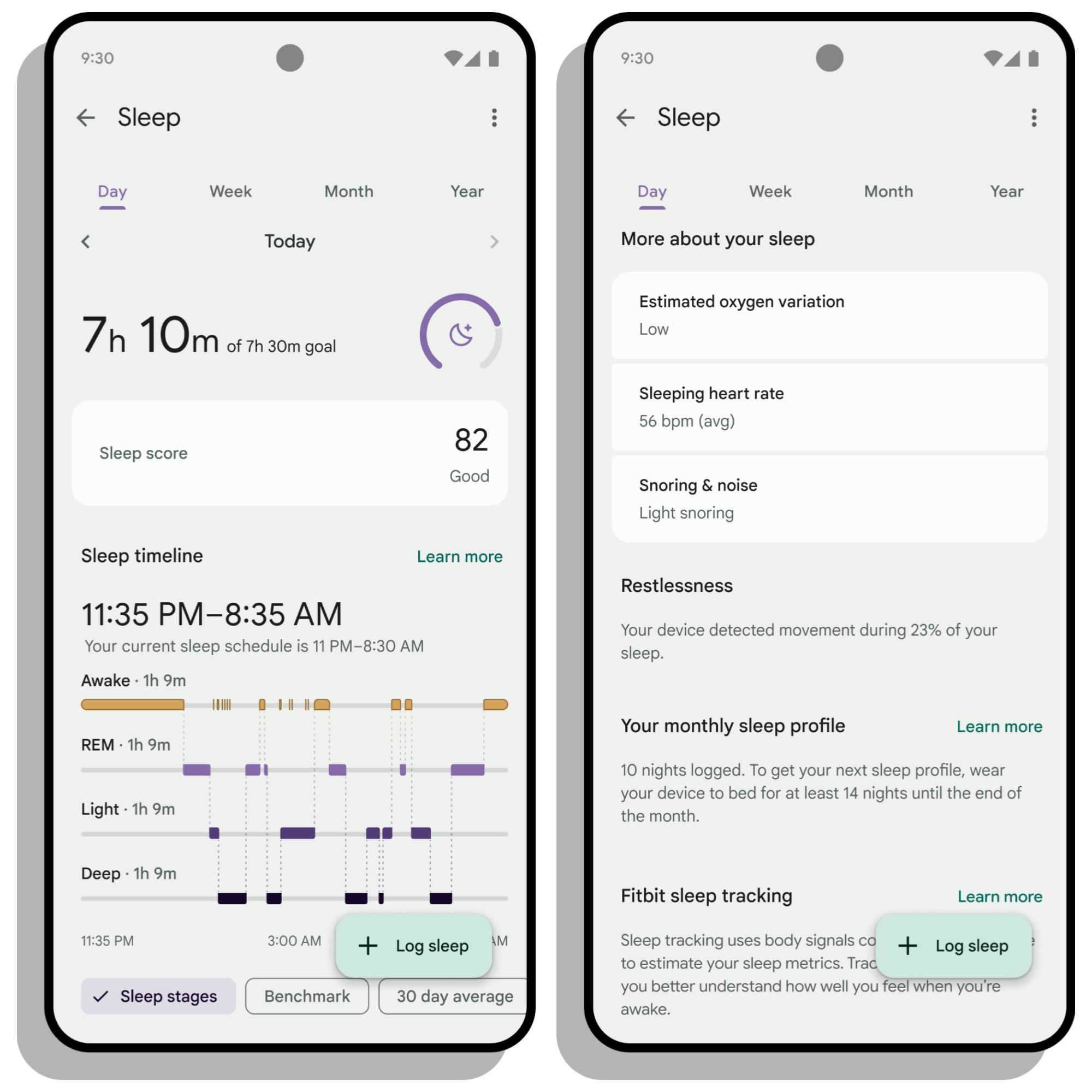 Fitbit app sleep redesign