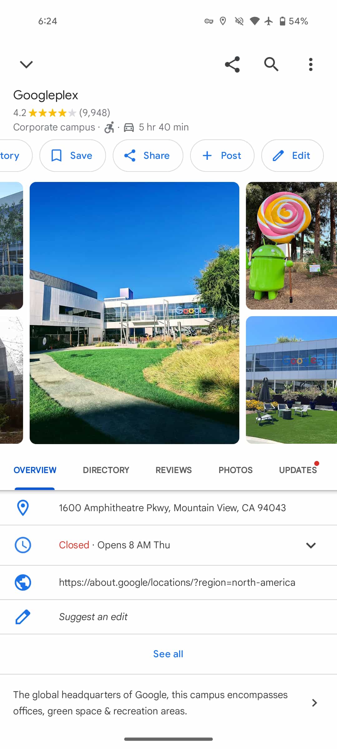 Google Maps share sheet