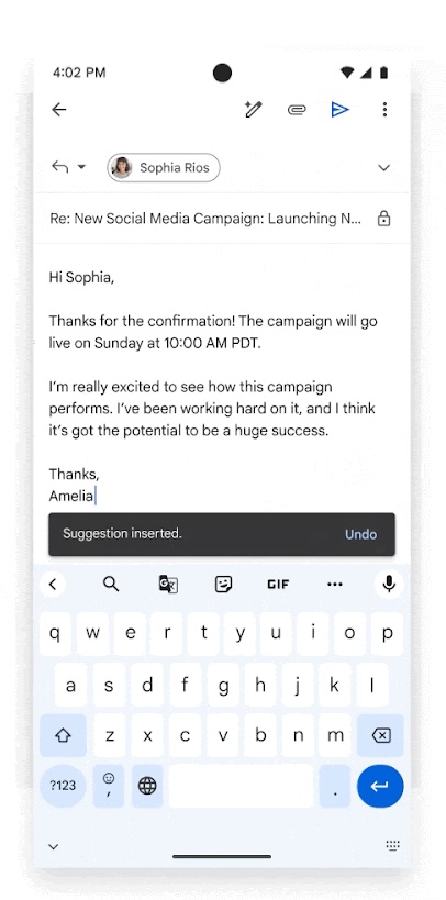 Gmail Contextual Smart Replies