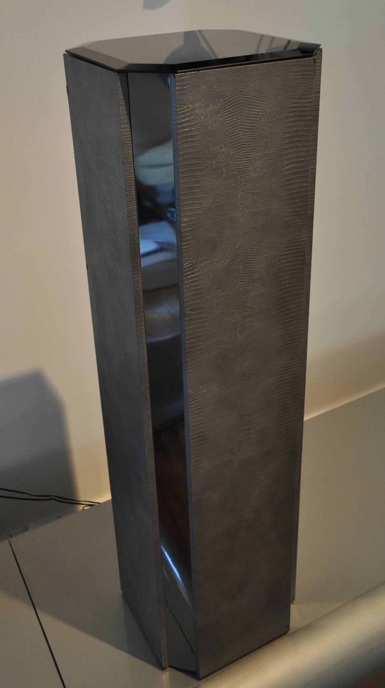 It started initially as a service for paris flea market dealers to . Embossed Snakeskin Mirrored Pedestal Column at 1stdibs
