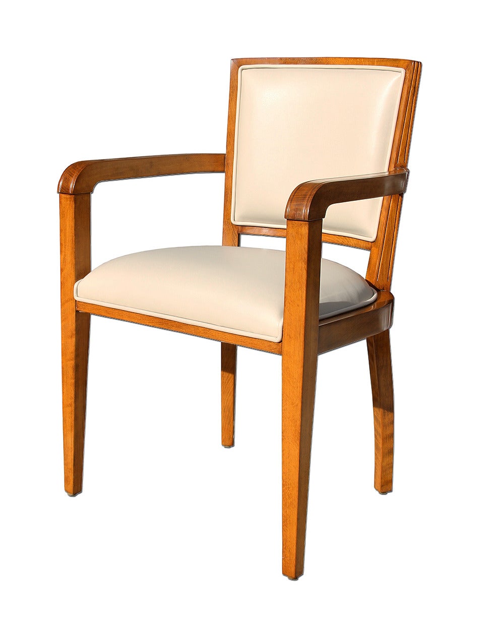 Faux leather, microfiber, white, black, etc. 1940s Art Deco Desk Chair from French Governmental