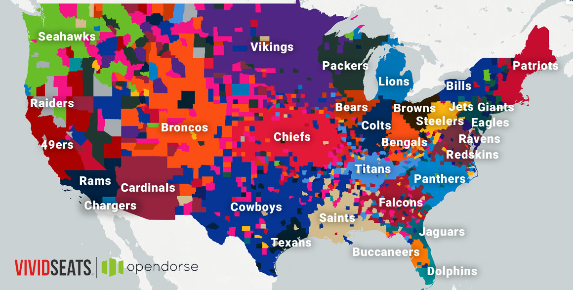 The defending super bowl champions have just purchased two boeing 767 aircrafts for roughly $10 million by nick mafi with the help of superstar quarterback tom brady, the new england patriots have recently been a dominant force in the natio. Opendorse Vivid Seats Unveil Most Popular Nfl Teams Players By County